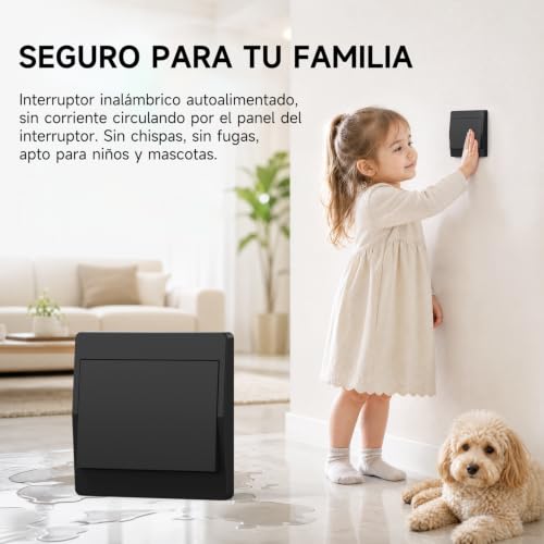 Interruptor a distancia para dormitorios y pasillos con pulsador inalámbrico sin pilas 7