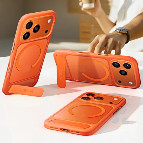 LISEN iPhone 17 Pro Max �p �P�[�X�y���@�\��̌^�E�ČRMIL�ϏՌ��K�i�z Magsafe�Ή� �}�b�g�� �w��h�~ �ϏՌ� �X�^���h�t�� ���c���� �p�x���� ����~�� �X�g���b�v�z�[���t�� 6.9�C���` for ��phone17pro