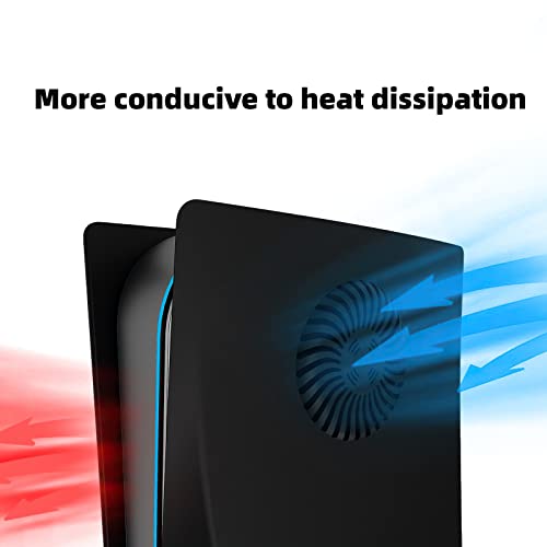 Image of Face Plate Cover Shell with Cooling Vents for PS5 Disc Edition Console Faceplate, Accessories Compatible with PlayStation 5 Protective Replacement Panels (Black)