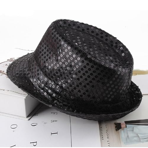 Western Sequin Fedora Hat Bling Dance Hats Shining Sequin Hat for Kids3