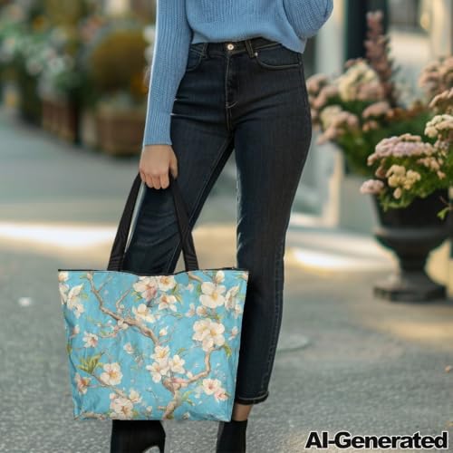 Image of Art Lover Zippered Tote Bag Waterproof Large Work Tote Bags, Artwork Women's Purse Handbags Travel Totes