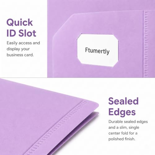 Ftumertly 6 Pack Plastic Folders with Pockets, Letter Size 2 Pocket Poly File Folders with Business Card Slot, Durable Pastel Pocket Folders for Office, Home, Business and Documents — view 4
