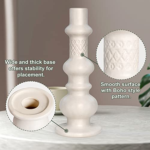 Ybx Candle Holders 10" H White Candlesticks Holders For Taper Candles, Ceramic Candle Stand For Home Decor, Christmas Candle Holder, Table Centerpiece, Wedding, Dinning, Ideal Gift (Pack Of 2) #TOP2