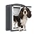 FreeStanding Dog Door for Wall, Doggie Door with Steel Frame and Telescoping Tunnel, Dog Doors with 2 Security Lock Panels, Dog Door for Exterior and Interior Wall, Up to 40lbs, Smoky Gray