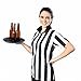 Crown Sporting Goods Women's Official Striped Referee/Umpire Jersey, Black/White, Medium