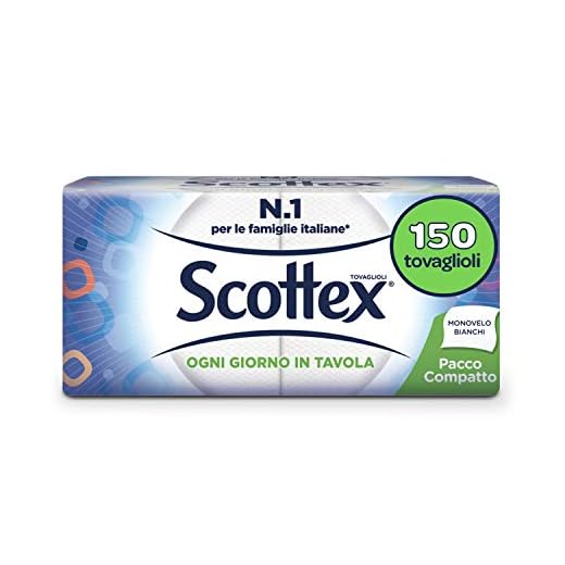 Scottex Tovaglioli Monovelo Formato Compatto, 1 Confezione da 150 Tovaglioli