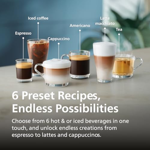 Philips Series 3300 Fully Automatic Espresso Coffee Machine - 6 Hot & Iced Drinks, LatteGo Milk System, 40% Quieter SilentBrew, Ceramic Grinder, Aquaclean Filter, Glossy Black (EP3341/50) - Image 5