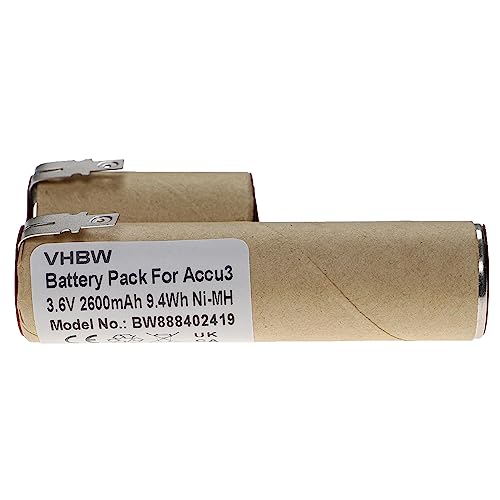 vhbw Batterie Compatible avec Gardena sécateur de Jardin Accu3, Tondeuse à Gazon Accu3, cisaille à Gazon Accu3 (2600mAh, 3,6V, NiMH)