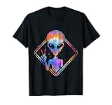Hippie Peace Sign Outer Space Gift Alien T-Shirt