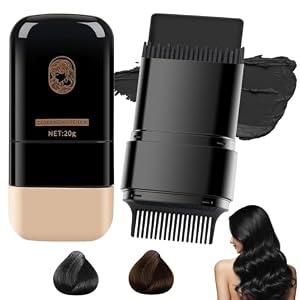 Peine de tinte para el cabello, 2 en 1 instantáneo con color, resistente al agua y al sudor, herramienta para cubrir canas, cepillo temporal para el cabello para hombres y mujeres (negro)
