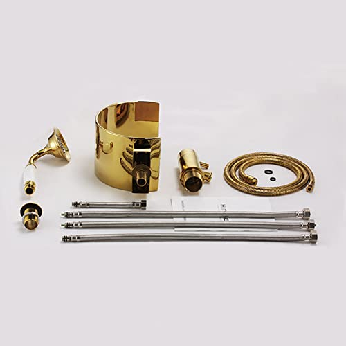 Mitigeur baignoire cascade or grand débit pour remplissage rapide 3 trous