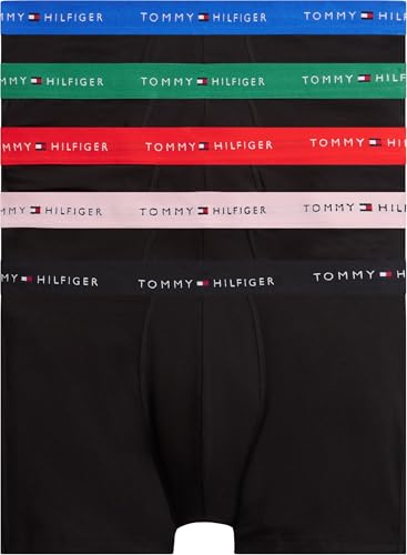 Tommy Hilfiger Men 5P Boxer Brief Wb UM0UM03751 Boxer Brief, RED (B//Blk/Fire Rd/Bon Pk/Alas Gr/No Bl), L – Ansicht 1