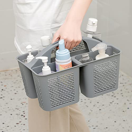 image for UUJOLY Plastic Portable Shower Caddy Bucket, Cleaning Shower Basket wi
