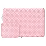 MOSISO Laptop Sleeve Bag Compatible 13-13.3 Inch MacBook Pro, MacBook Air, Notebook Computer with Small Case, Shock Resistant Diamond Foam Water Repellent Neoprene Chromebook Tablet Cover, Rose Quartz
