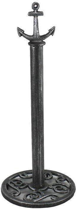 Handcrafted Nautical Decor Antique Silver Cast Iron Anchor Extra Toilet Paper Stand 16" - Decorative Ancho