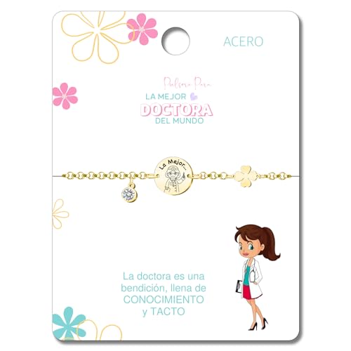 cotigo Pulseras Profesiones Acero Inoxidable, Ideal Regalos para Mujer, Plateado y Dorado (Doctora - Dorado)