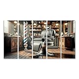 islandburner Cuadro sobre lienzo barbería vintage silla de peluquería antigua peluquería imágenes murales póster