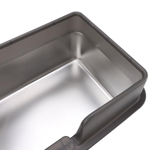 Bandeja de Areia de Gato de Aço Inoxidável, Bandeja de Areia Aberta à Prova de Respingos Grande Band