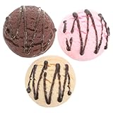 VOSAREA 3pcs Artificial Ice Cream Scoops Realistic Simulation Imitation Fake Food Desserts Model Replica Fake Ice Cream Balls Photography Prop for Home Shops Staging Display
