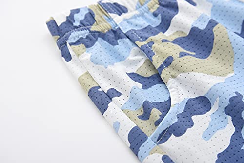 ACESTAR Boys Camouflage Athletic Shorts - Quick Dry Active Youth Printed Camo Core Mesh Sport Shorts with Pockets4