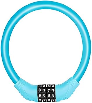 SPROUTER Bike Cable Lock Combo, Anti-Theft, Portable, Resettable, Lightweight, 12CM Diameter, Blue