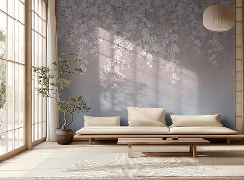 ASJ Cherry Blossom Peel and Stick Wallpaper Mural, Japanese Sakura Pink by ASJ - Used condition - Image 4