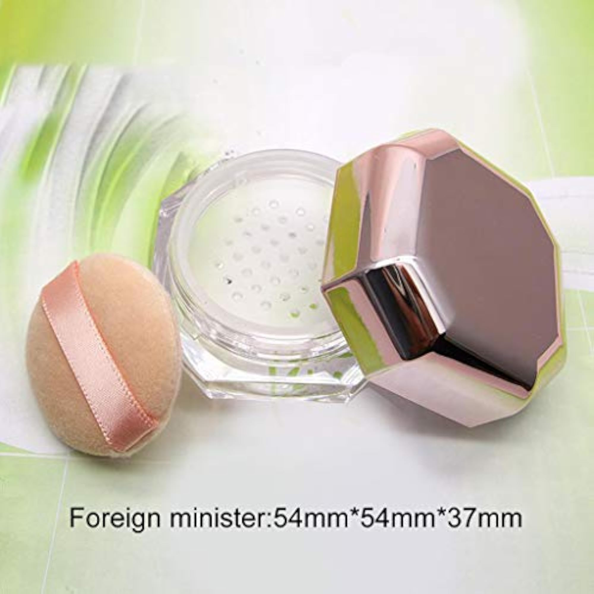 Reusable Loose Powder Container with Puff and Net Sifter