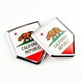 Newperlite California Flag Decal Sticker Car Emblem California Flag Car Decoration Accessories Chrome Shield for Truck Vehicles Cars, 2 Pack