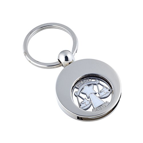 Preisvergleich Produktbild Hochwertiger Schlüsselanhänger mit Einkaufswagenchip Sternzeichen Waage