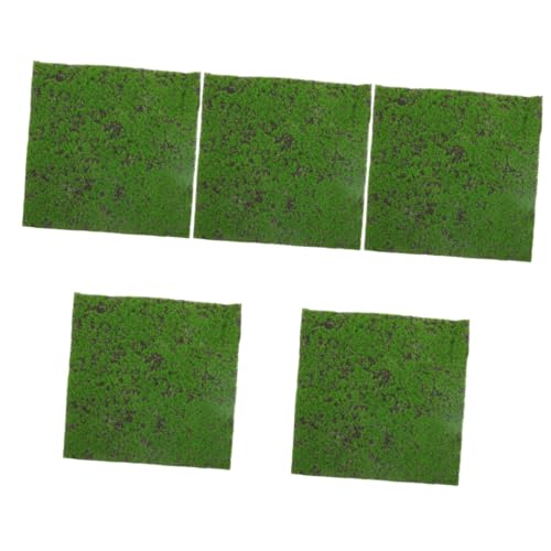 Toyvian 5 Piezas Alfombra de Césped Artificial Decorativa Césped Sintético para Jardín y Decoración Interior Micro Paisaje Ornamental Usar y Personalizable