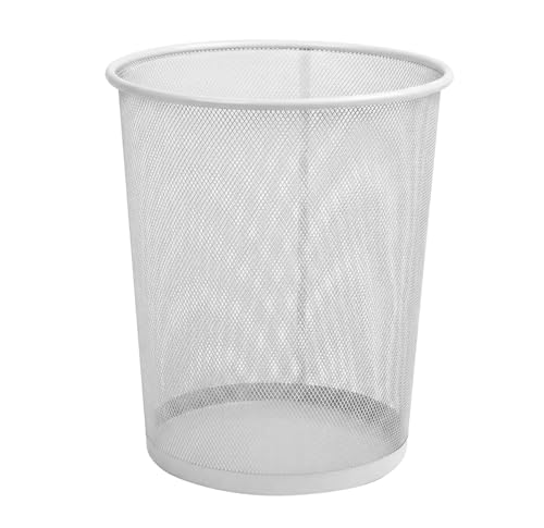 Sinoba Papierkorb Mülleimer Abfalleimer Papiereimer Draht Höhe 34 cm 18 L schwarz silber (Weiß)