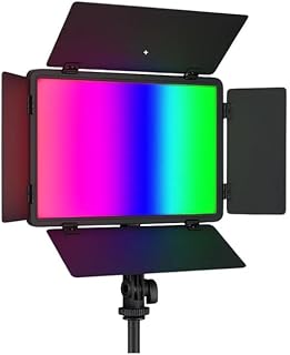 لوحة LED ملونة RGB بقدرة 50 واط مع مجموعة بطارية مزدوجة F750 وشاحن (U800+) من اف اكس ستوديو