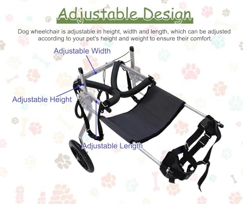 Medium Large Dog Wheelchair for Back Legs - 2 Wheels Pet Trolley for Arthritis, Aging, Injured Dogs - Supportive XXL Mobility Aid for Hind Limb Disabilities
