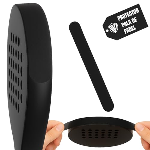 Protector Pala de Padel Negro con Acabado Rugoso para Mayor Proteccion + Pegatina Padel incluida 35 x 370 mm (UNO)