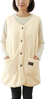 [こだわり安眠館] ルームベスト レディース 冬 大人 防寒 襟なし ふわふわ あったか ボア シープタッチ ベスト M～L フリーサイズ 婦人 秋 ルームウェア 前開き 羽織 ポケット付き 軽い かわいい 手洗いOK