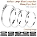 6 Inch Hose Clamp, 6 Pcs Stainless Steel Duct Clamps, Adjustable Worm Gear, Pipe Clamps Dryer Hose Air Ducting Metal Clamps, 141-165mm