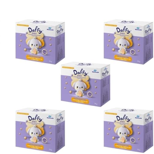 Image of Daffy Cleansing Moisturizing Baby Soap Bar Sensitive Skin Hypoallergenic 75g Pack of 5 (375g Total Bulk Value) Newborn Bathing Nourishing Creamy Mild Lipids