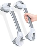 2PCS Haltegriff mit Saugnapf,Haltegriffe für Senioren 43CM Mit Sicherheitszeichen Duschgriff Saugnapf MAX 110KG,Saugnapf mit Superstarkem Kleber,ohne BohrenBohren,Mit Sicherheitszeichen