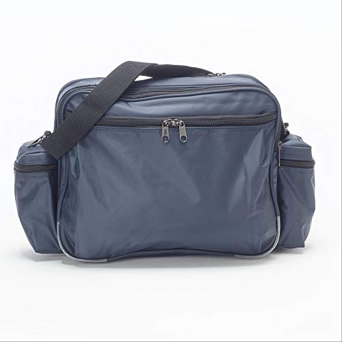 Hopkins Medical Products Original Home Health Shoulder Bag, 70D Waterproof Nylon, Fold-Down Compartment, Adjustable Straps, 14 In X 11 In X 7 In, Navy Blue #TOP1