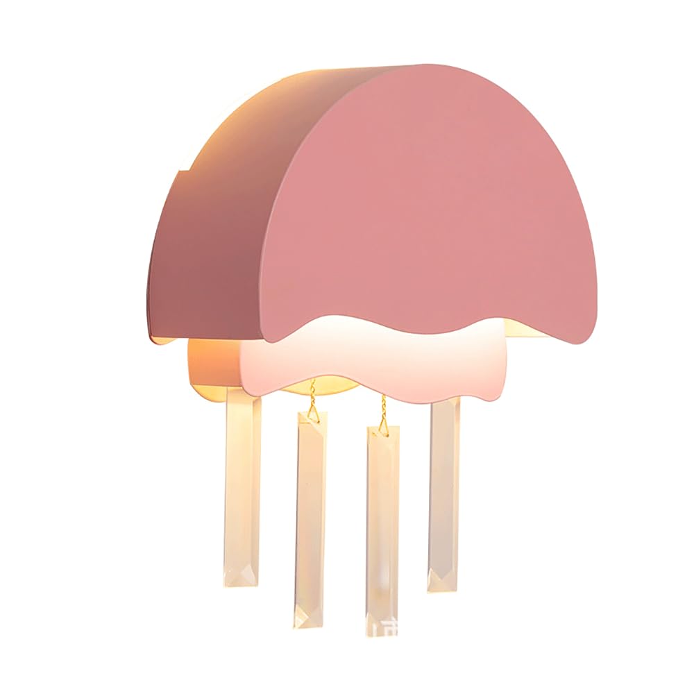 Applique murale méduse en métal rose et cristal de qualité supérieure