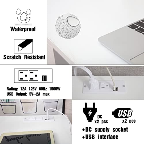 Jjs 40' Writing Desk With Power Outlet, Home Office Contemporary Large Computer Desk Laptop Workstation With Drawer Usb Ports Charging Station, White/Golden #TOP6
