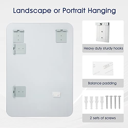 Frameless Mirror, Wall Mounted Bathroom Mirror, 28" X 35" Round Rectangle Mirror Ultra Sturdy Heavy Duty Miror For Bathroom, Entryways, Gym (Horizontally And Vertically Hanging) #TOP3
