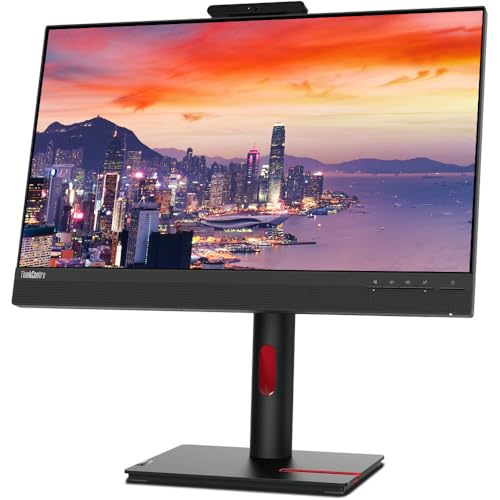 Image of Lenovo ThinkVision Tiny-in-One 24 inch Gen 5 1080P 4K WLED IPS LCD Monitor (2-Pack), 60Hz, 4ms, Anti-Glare, HDMI-DisplayPort, Bundle with Speaker, Mic, Webcam, Desk Mount Monitor Stand
