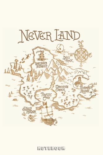 Neverland Map DCX33 Notebook: 6x9 inches wide ruled 120 pages for boys, teachers, girls, school, men, women