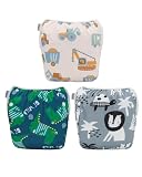 ALVABABY Large Cloth Swim Diaper 3pcs Baby/Toddler/Infant Snap Reusable Adjustable Swimming Diaper Baby Boy and Girl 3ZSWY68A