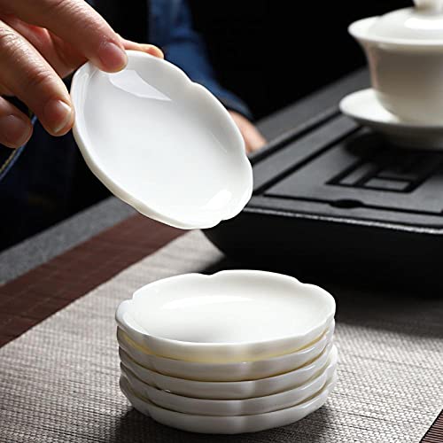Sizikato 6pcs White Porcelain Tea Coaster, 3.3-Inch Tea Bag Coaster by Sizikato - Image 4
