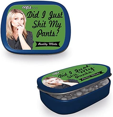 Gears Out Funny Mints - Gag Gift Mints - Candy Stocking Stuffers - Funny Gifts for Women and Men - Joke - Prank - Food Gift Ideas - Christmas White Elephant Gift Ideas - Small Stocking Filler (Poop My Pants)