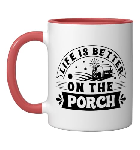 Taza de Cerámica Life is Better on the Porch 11 oz miniatura 1
