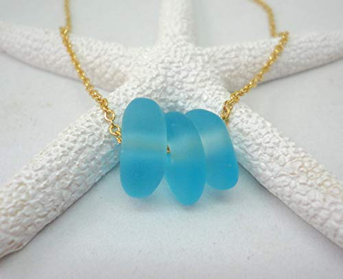 Gold Choker Necklace With Sea Glass-Beach Necklaces For Women-Chokers For Teen Girls-Dainty Gold Necklace-Ocean Necklace #TOP2