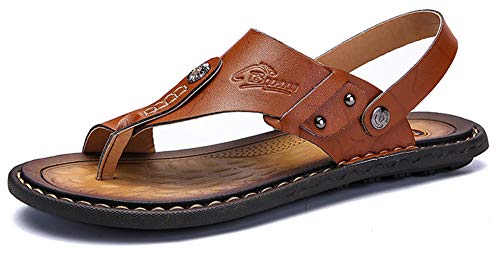 Honeystore Men's Sandals Flip Flops Open-Toe Hollow Shoes